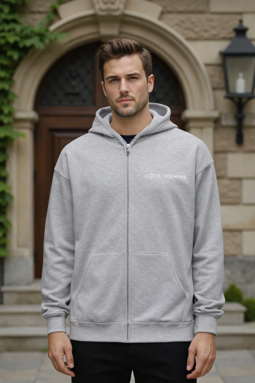 Essential Zip Hoodie Grey