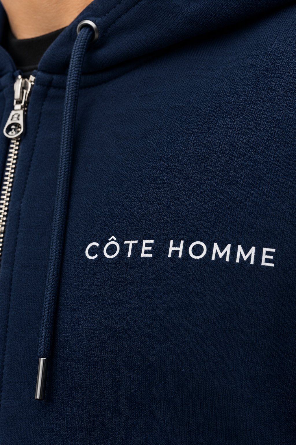 Essential Zip Hoodie Dark Blue
